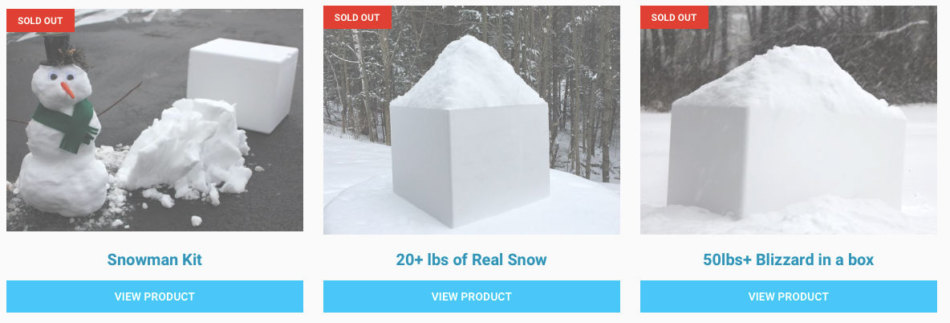 Natural snow to sell online