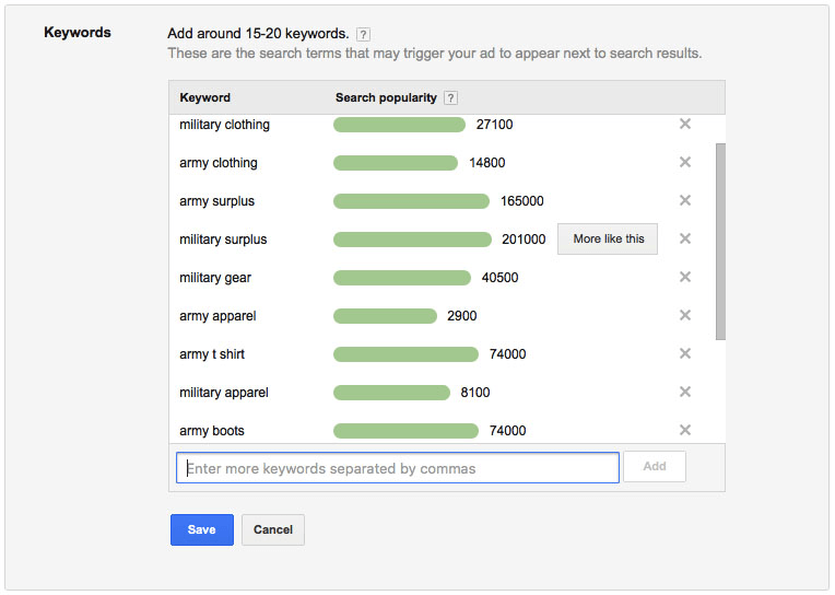 How to find a product with google keyword planner